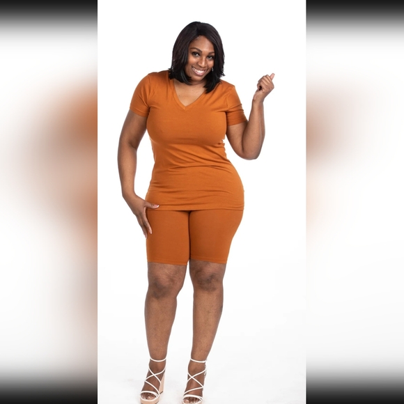 Rusty Orange Short Set - Picture 1 of 1